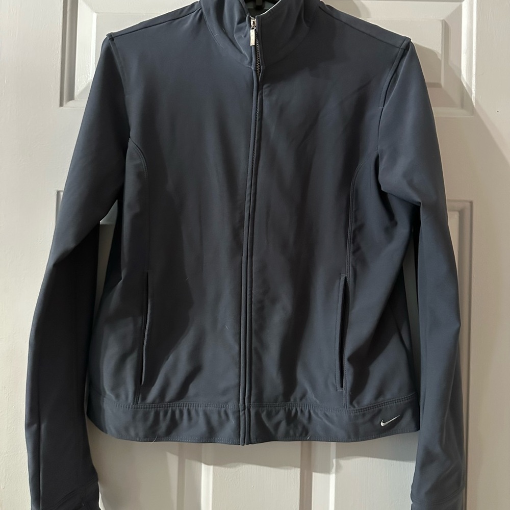 Nike Women’s Grey Blue Dri Fit Full Zip Jacket.‎ Size 12-14.